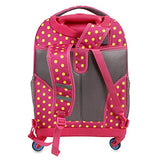 J World New York Girls' Sunslider Spinner Fashion Backpack, Pink Buttons, One Size