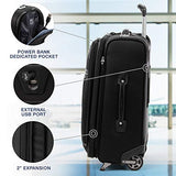 Travelpro Luggage Platinum Elite 22" Carry-on Expandable Rollaboard w/USB Port, Shadow Black