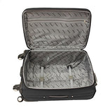 Chariot Genoa 3-Piece Lightweight Upright Spinner Luggage Set, Black Grey