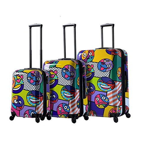 Mia Toro Italy Emojis Multicolored Hard Side Spinner Luggage 3pc Set [20", 24" & 28"]