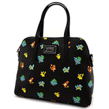 Loungefly Pokemon Starter All Over Print Bag Purse (One Size, Black)