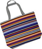 Zuzify Over The Shoulder Cotton Canvas Zipper Tote Bag. Zuz0015 Os Bright Stripes