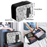 Travel Bags Gray Black Kitten Cat Portable Storage Trolley Handle Luggage Bag