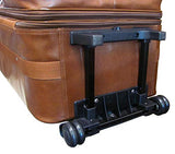 Amerileather Brown Leather 26" Expandable Suitcase with Wheels (#89-2)