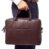 Uri Minkoff Arthur Briefcase, Soft Napa Leather, Aubergine W/ Black Twill Lining