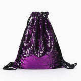 Hakazhi Inc New Sequin Backpacks Glittering Shoulder Bling Bags Reversible Glitter Drawstring