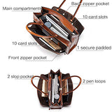 BOSTANTEN Women Leather Briefcase Vintage Shoulder 15.6" Laptop Tote Handbags Brown