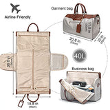 Convertible Garment Bag with Shoulder Strap, Travel Weekender Overnight Carry on Garment Duffel Bag for Women with Shoes Compartment - 2 in 1 Hanging Suitcase Suit Travel Bags