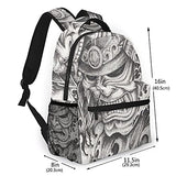 Multi leisure backpack,Samurai Warrior Tattoo Design Hand Pencil Dra, travel sports School bag for adult youth College Students