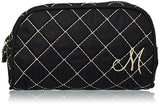 Kate Aspen Cosmetic Couture Quilted Monogrammed Make-Up Bag, Letter M