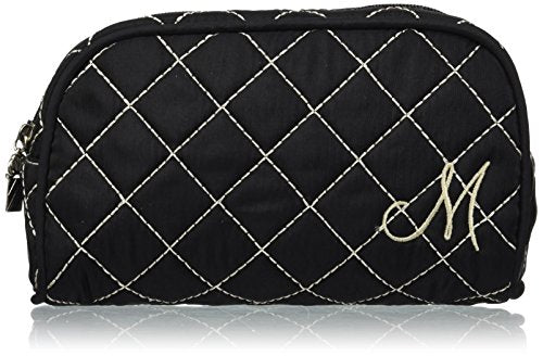 Kate Aspen Cosmetic Couture Quilted Monogrammed Make-Up Bag, Letter M