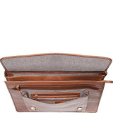 Scully Hand Stained Calf Leather Overnight Workbag (Brown)