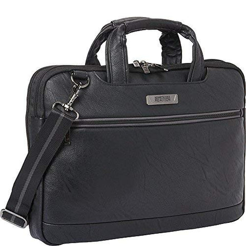 Womens FRANKLIN COVEY Black Leather Laptop Bag / Briefcase $279 msrp -Fast  Ship!
