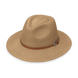 Wallaroo Women's Naples Sun Hat - Colorful Paper Braid Fedora - UPF50+, Camel