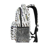 Sea Fish Pattern Daypack Backpack School College Travel Hiking Fashion Laptop Backpack for Women Men Teen Casual Schoolbags Canvas