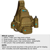Tactical Military Daypack Sling Chest Pack Bag Molle Laptop Backpack Large Shoulder Bag (Desert