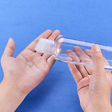 BENECREAT 8 Pack 6.7oz PET Plastic Bottles Clear Refillable Bottles with Press Disc Flip Cap for Shampoo, Lotions, Creams