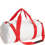 Sailor Bags Round Duffel With Blue Straps, Medium, White/Blue