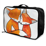 Travel Bags Cute Baby Fox Loving Portable Tote Custom Personalized Trolley Handle Luggage Bag
