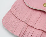 Kids Cute Cat Tassel Bag Girls Mini Satchel PU Leather Crossbody Bag Coin Pouse(Pink)