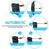 Mirviory Travel Umbrella Windproof with10 Ribs, Auto Open/Close and Wood Handle, Compact Folding