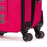 Cloe Checked Medium 24 inch Water-Resistant Luggage with 360º-spinner wheels in Magenta Color