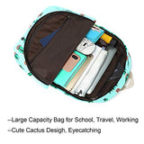 FLYMEI Cute Bookbags for Girls, Cactus Backpack for Teens, Fashion Backpack for Women 15.6 Inch Floral Backpack, Lightweight School Backpack for Girls, Pastel Backpack for School