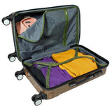 Amka 3-Piece Tsa Locks Hardside Upright Spinner Luggage Set, Gold