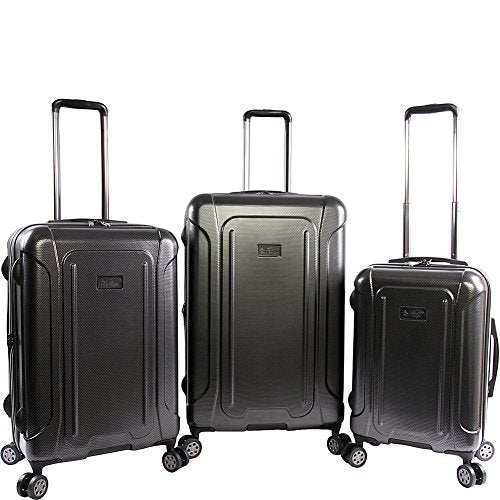 ORIGINAL PENGUIN Crest 2.0-3 Piece Set Expandable Suitcase with Spinner Wheels, Black
