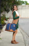 Viv&Lou High Fashion Print Weekender Bag (Blank, Charlie Navy Dots)