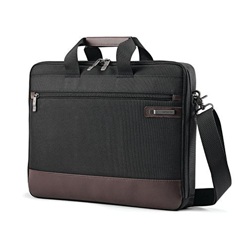 Samsonite Kombi Slimbrief Briefcase, Black/Brown