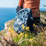 4Monster Hiking Daypack,Water Resistant Lightweight Packable Backpack for Travel Camping Outdoor (Flower Blue, 16L)
