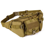 Tactical Waist Pack Bag Military Fanny Packs Waterproof Hip Belt Bag Pouch for Hiking (Brown)