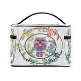 Makeup Bag Vintage Owl Flower Art Travel Cosmetic Bags Organizer Train Case Toiletry Make Up
