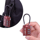 TSA Compatible Travel Luggage Locks, Inspection Indicator, Easy Read Dials - 1, 2 & 4 Pack (Large, BROWN 2 PACK)