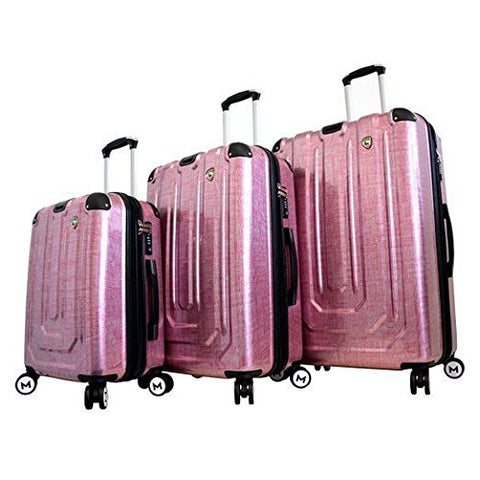 Mia Toro Italy Macchiolina Polish Hardside Spinner Luggage 3pc Set, Red