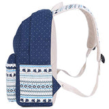 School Backpack for Girls,Hey Yoo Printed Canvas Casual Bookbag Backpack for Girls School (blue)