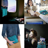 Travel Wallet Passport Holder Traveling Pouch - Store Cash Passport Credit Cards (8.7" x 7.3" x