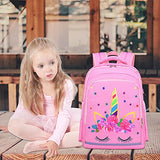 CAMTOP Backpack for Girls Kids School Backpack with Lunch Box Preschool Kindergarten BookBag Set (Pink-Unicorn)