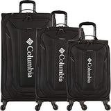 Columbia Luggage Cabin Lake 3 Piece Expandable Spinner Luggage Set (Black)