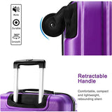 Luggage Set 3 Piece Set Suitcase Set Spinner Hard Shell Lightweight (Purple)