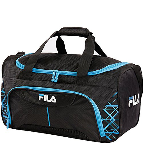 Fila Fastpace Small Sports Duffel Gym Bag, Black/Blue, One Size