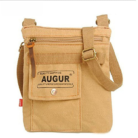 AUGUR Canvas Unisex Fashionable Universal Leisure Cross Body Single Shoulder Bag Waist Pack