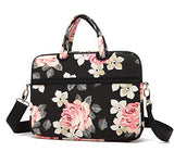 kayond Black Rose Canvas Fabric 13.3 inch Shoulder Bag