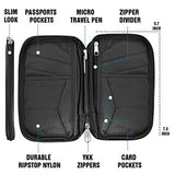 Travel Wallet & Family Passport Holder RFID Blocking Document Holder & Organizer Protects Your