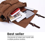 Berchirly Men Outdoor Travel Canvas Messenger Crossbody Bag for 14.7Inch Laptop