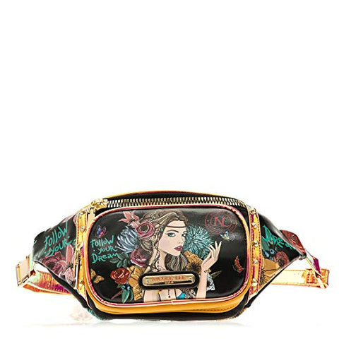 Metallic Stylish Fanny Pack With Adjustable Release Buckle (Angelia Follows Dream)