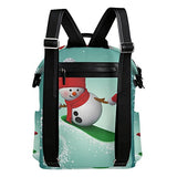 Colourlife Snowman Snowboarding Stylish Casual Shoulder Backpacks Laptop School Bags Travel