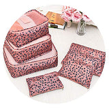 Travel Packing Cubes 6pcs/set Large Capacity Clothing Sorting Organize Bag Storage Package Men,Leopard