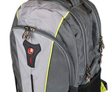 SwissGear THE JUPITER 16 Padded Laptop Backpack/School Travel bag (Steel Grey/Yellow)